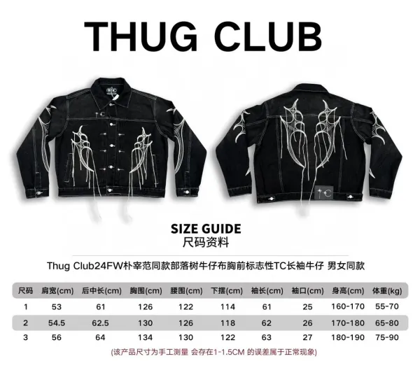 Thug Club TC Denim Jacket Black - 1