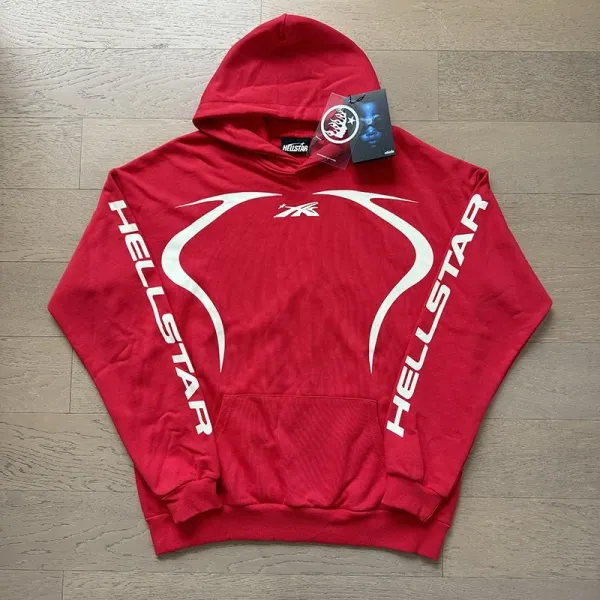 Hellstar X Reebok Inspired Graphic Hoodie Red - 1