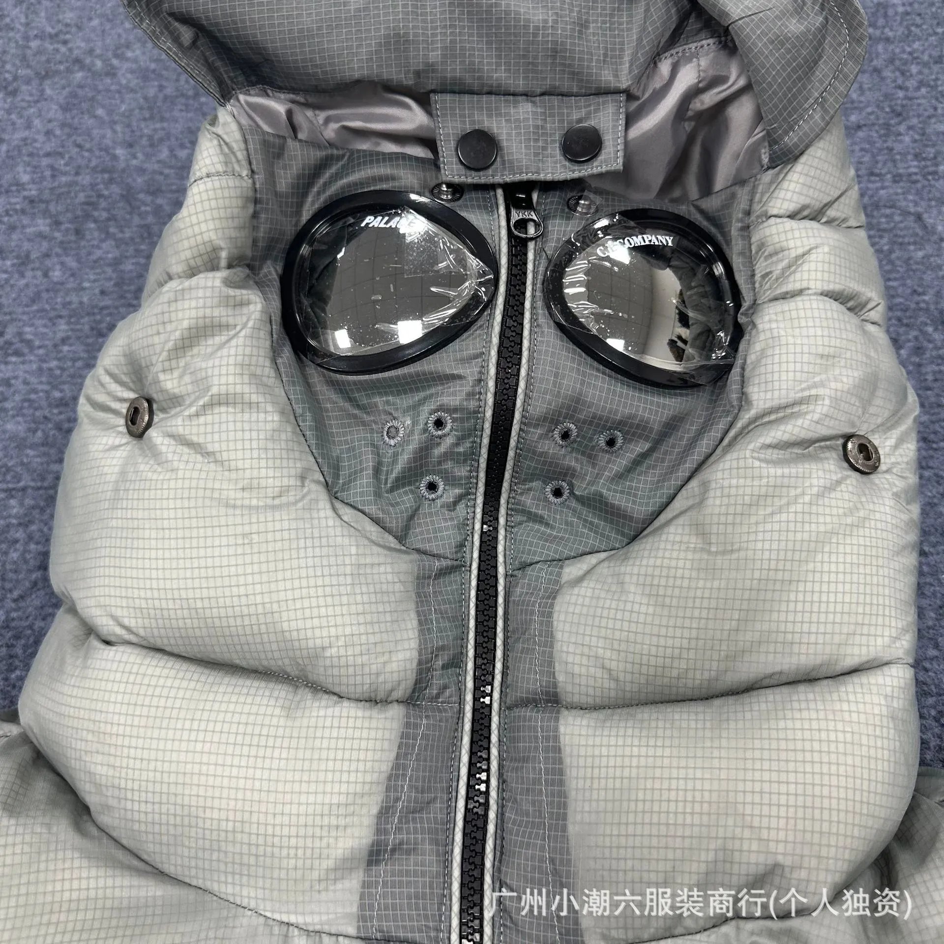 Palace x C.P. Company Goggle Hooded Down Jacket Army Green - 16