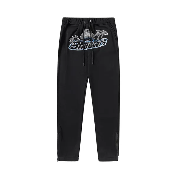 Shooters Logo Embroidered Black Sweatpants - 1