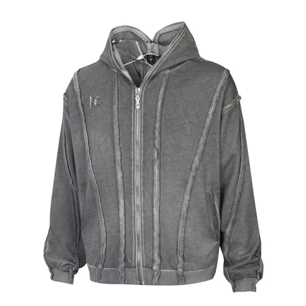 Maison Margiela Grey Deconstructed Hooded Jacket - 8