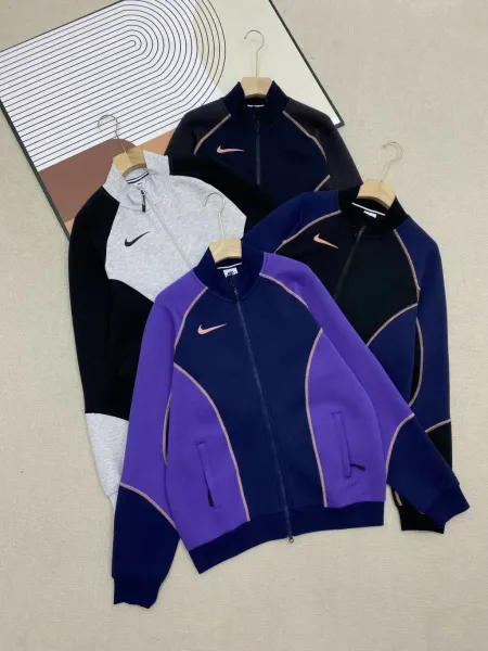 Nike Sportswear Heritage Track Jacket Purple and Navy Outerwear - 6
