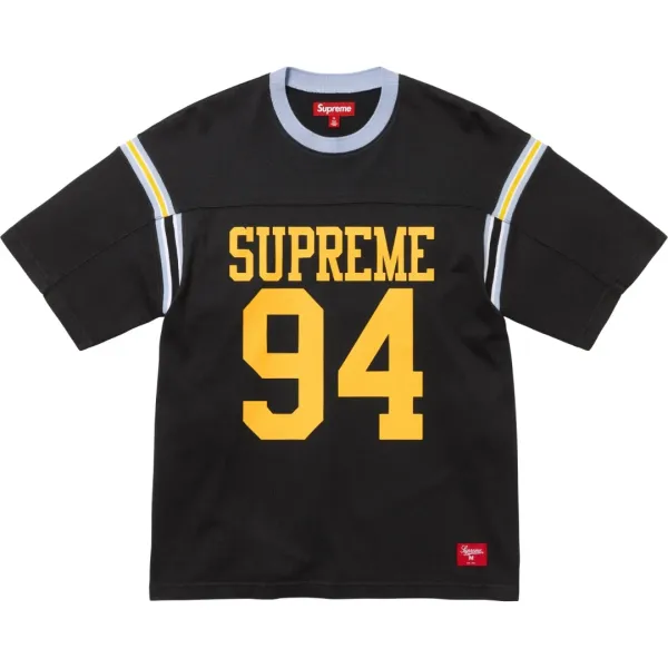 Supreme Football Jersey Black Yellow T-Shirt - 1