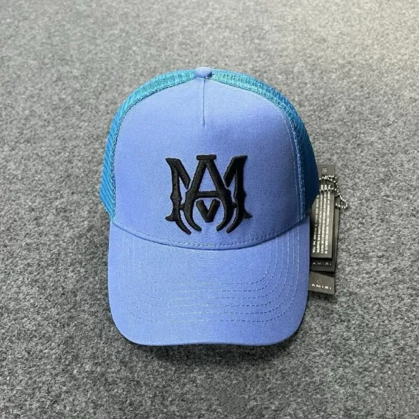 Amiri Logo Trucker Cap Light Blue - 1