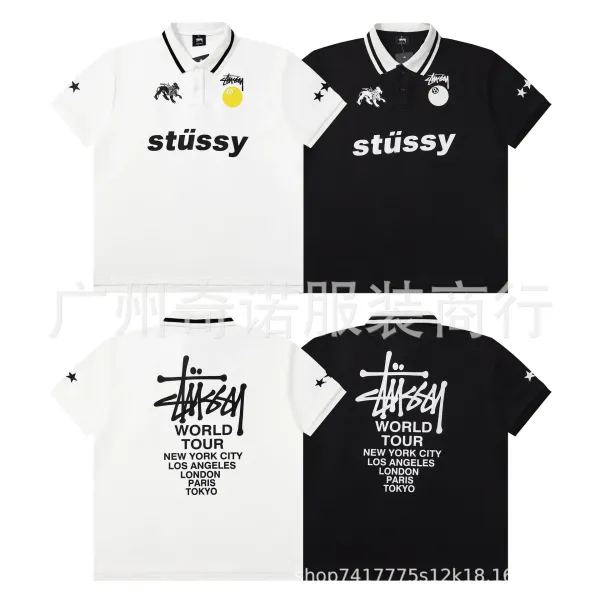 Stüssy World Tour Polo Black and White - 1