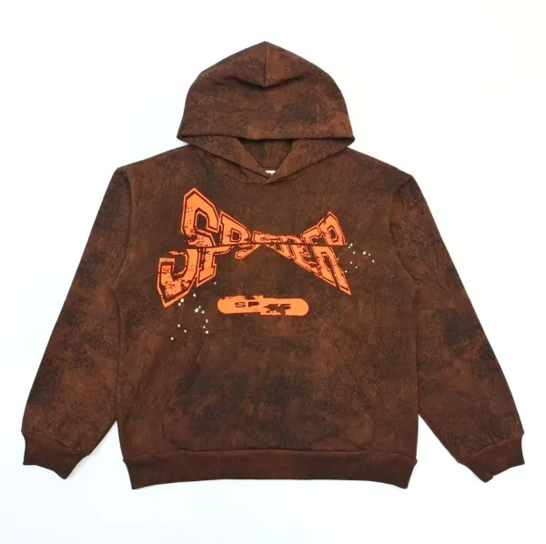 Spider Skateboards Distressed Brown Hoodie - 3