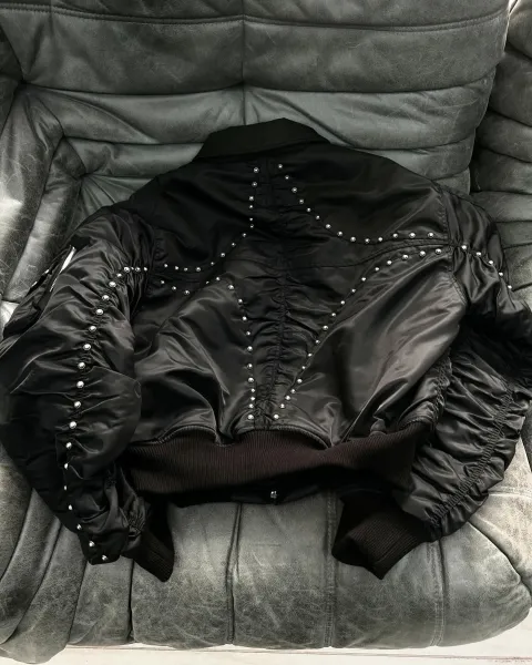 Balenciaga Cropped MA-1 Bomber Jacket Black - 32