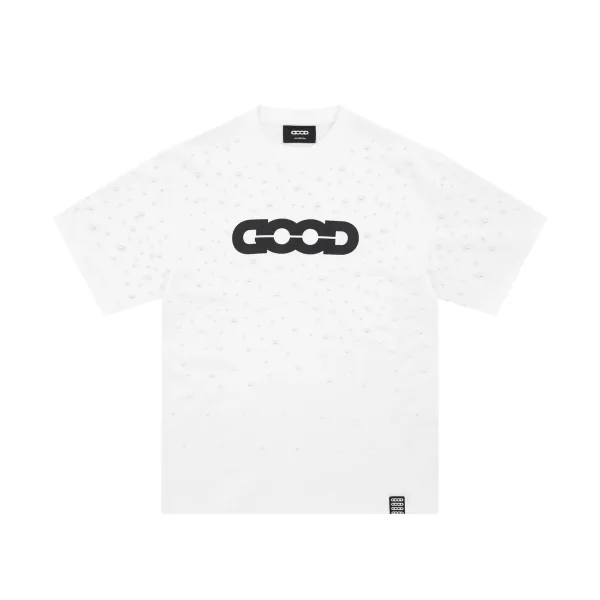 GOOD Chain Link Pearl-Embellished White T-Shirt - 1