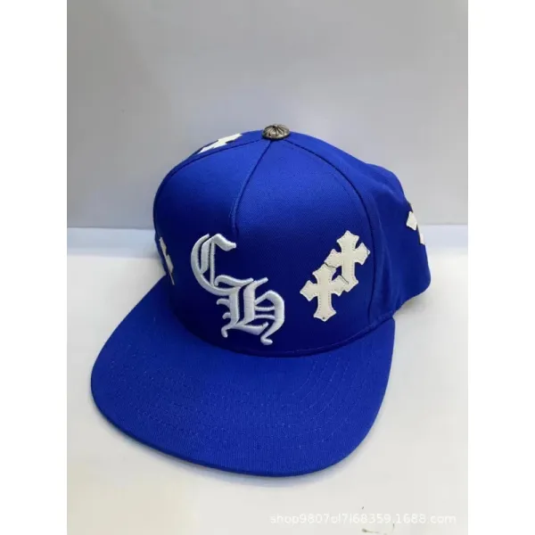 Chrome Hearts Cross Logo Snapback Cap Blue - 1