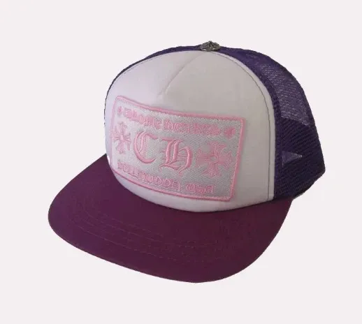 Chrome Hearts x Unknown Brand Trucker Hat Pink and Purple Baseball Cap - 1