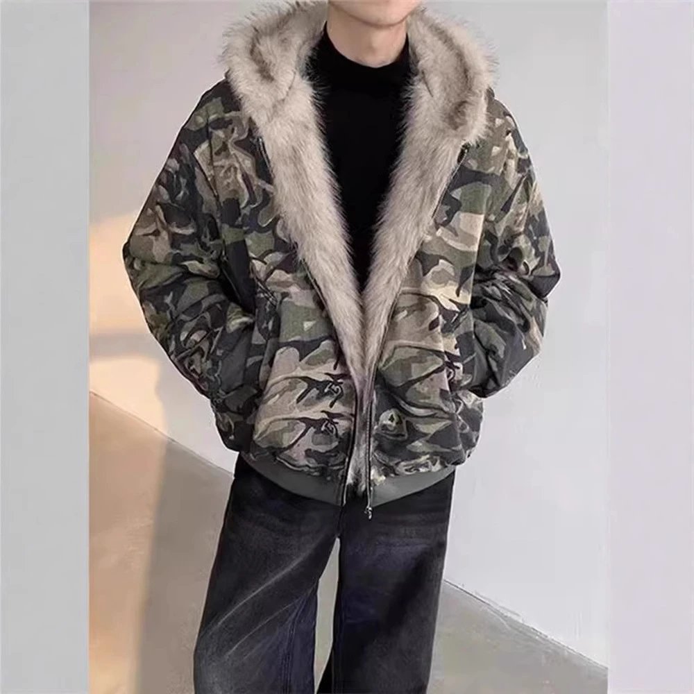 Camouflage fur collar 