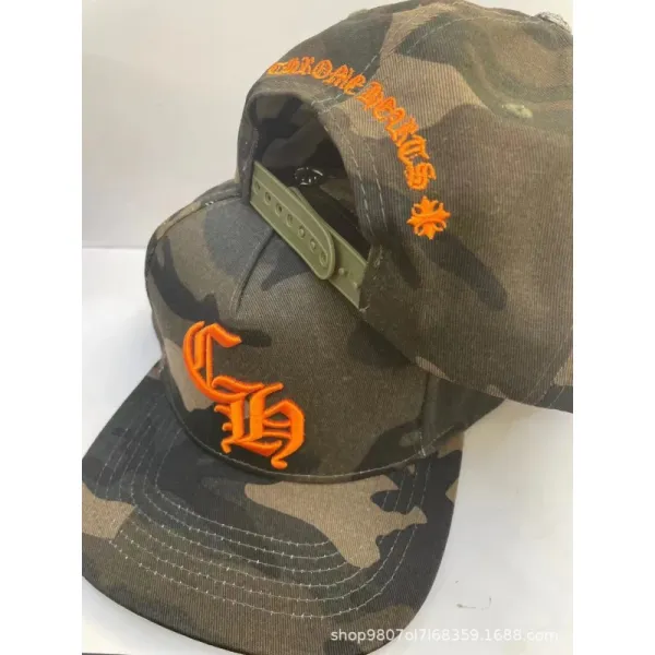 Chrome Hearts Camo Snapback Cap Orange Embroidery Baseball Cap - 1