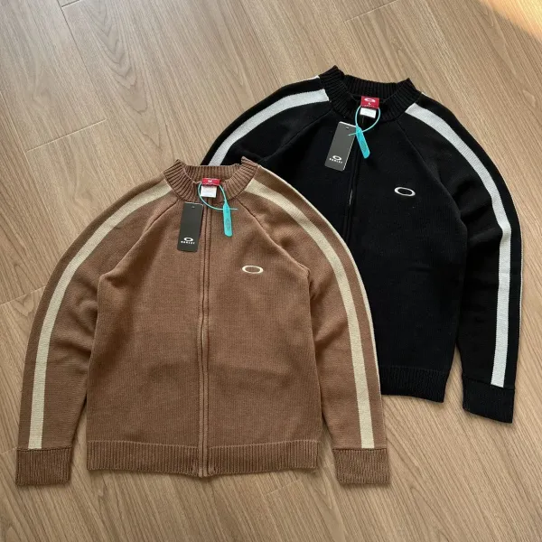 Oakley Knit Track Jacket Brown Beige - 4