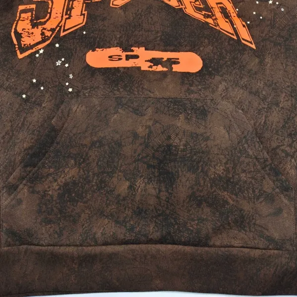 Spider Skateboards Distressed Brown Hoodie - 8