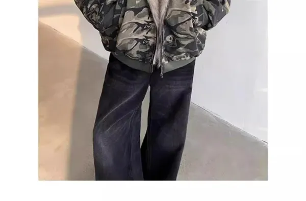 Camouflage Fur-Trimmed Bomber Jacket - 8