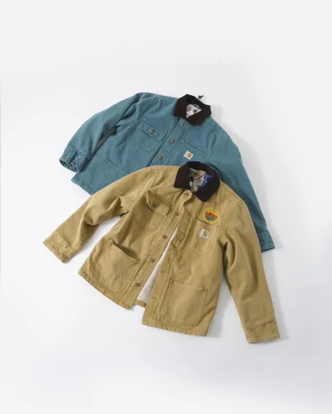 Carhartt WIP x Stüssy Chore Coat Khaki and Teal Jacket - 1