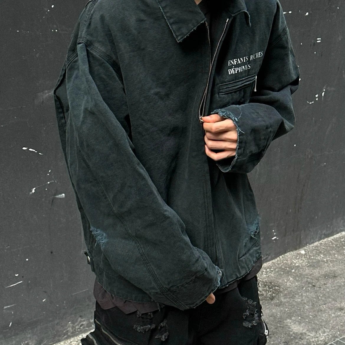 Enfants Riches Déprimés Distressed Black Workwear Jacket - 14
