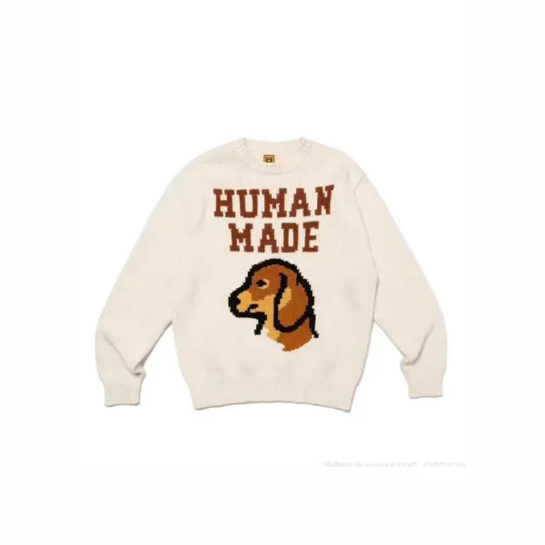 Human Made Dog Knit Sweater Beige - 1