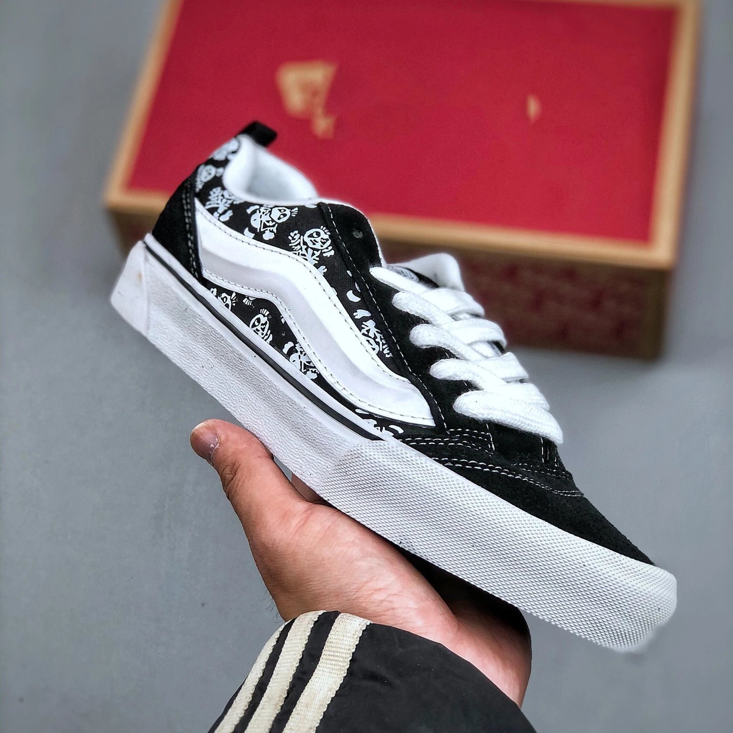 Vans Old Skool Black Red Suede Skate Shoes