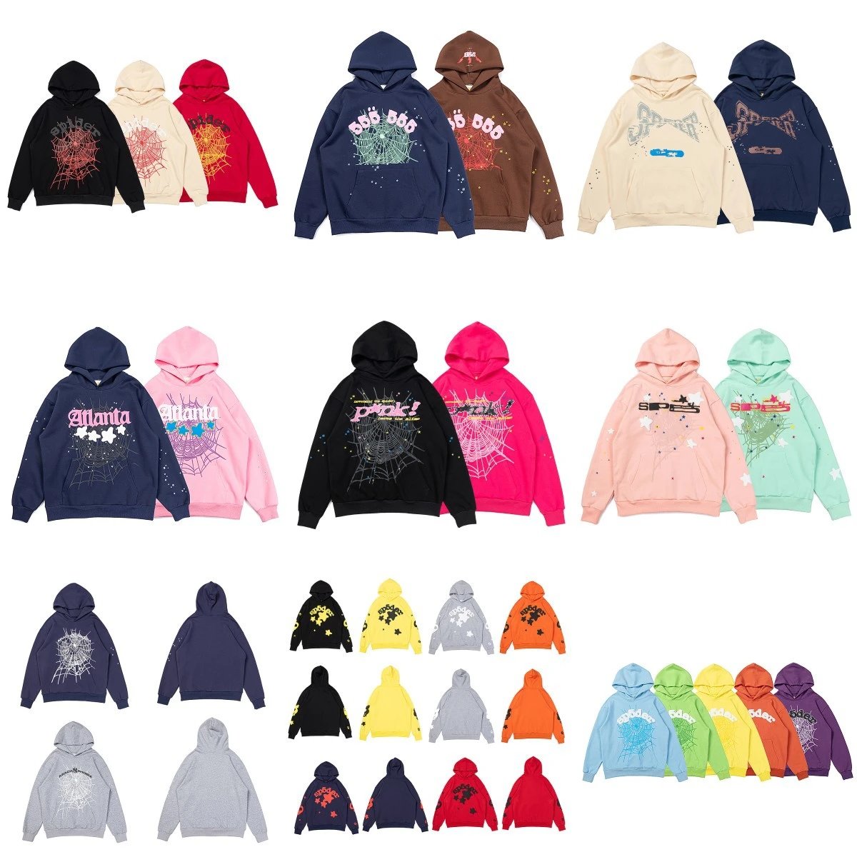 Spider Hoodies in Various Colors