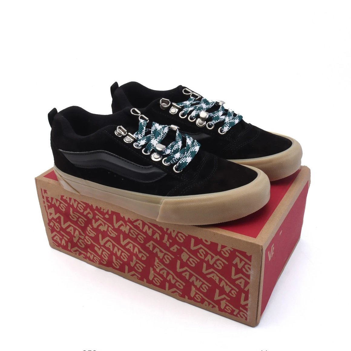 Vans Old Skool Black Red Suede Skate Shoes