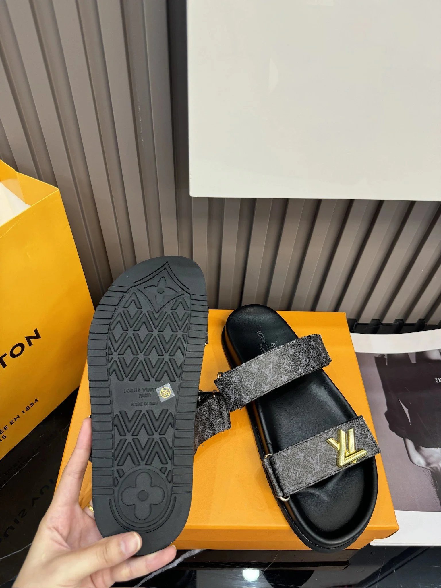 Louis Vuitton Monogram Satin Slide Sandals White Slippers - 18