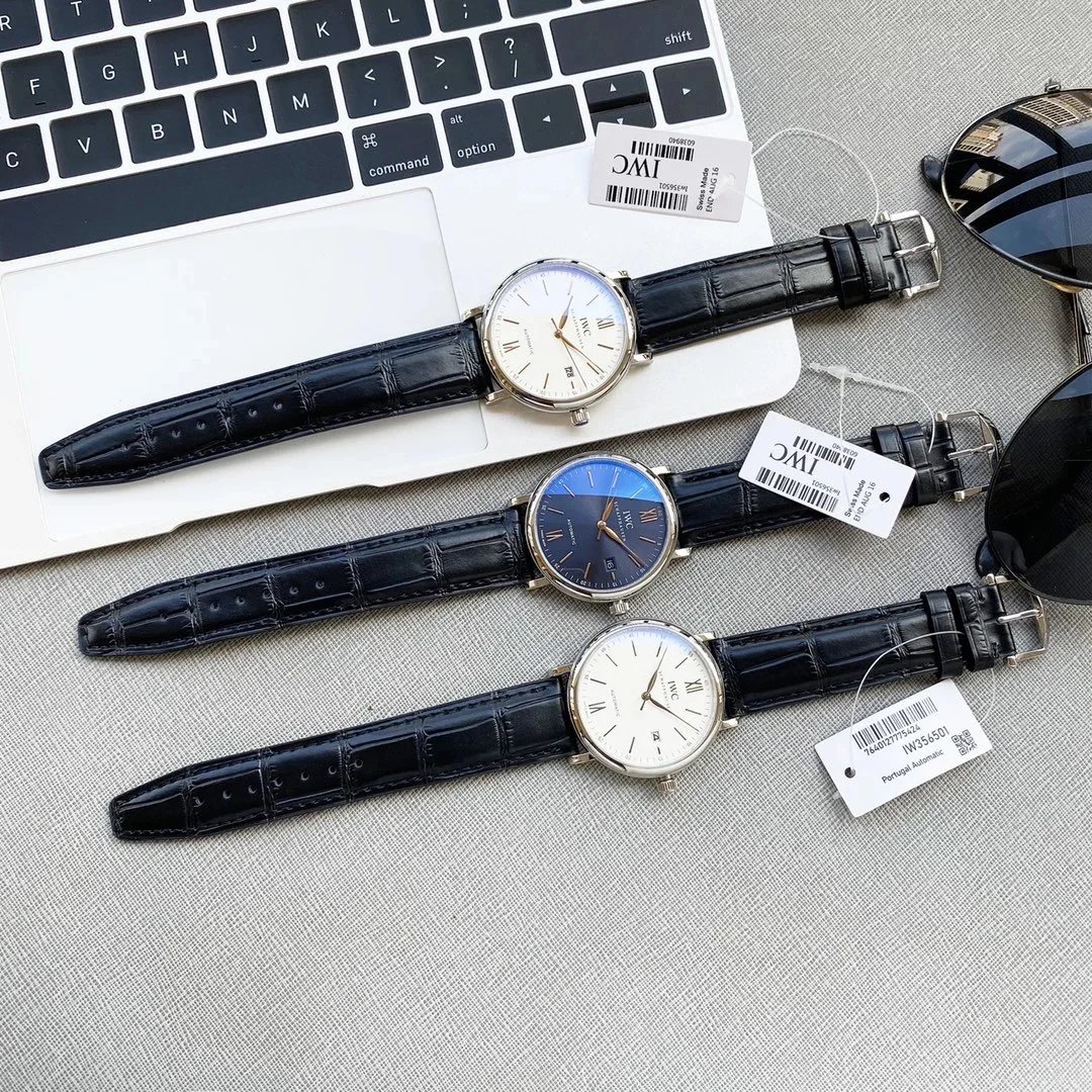 IWC Schaffhausen Portugieser Automatic White Dial Black Leather Watch Watches - 19