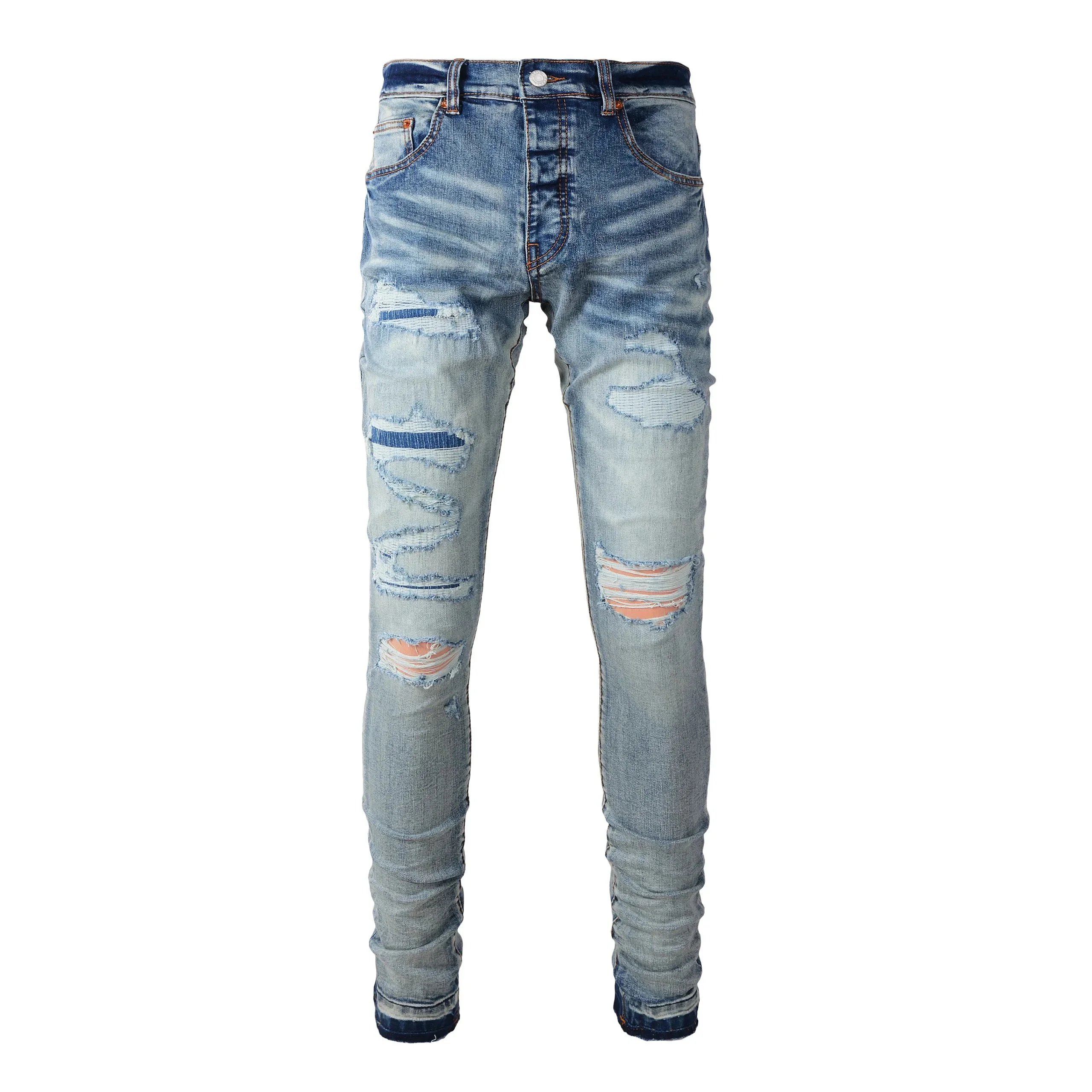 Philipp Plein Metallic Silver Distressed Skinny Jeans - 15