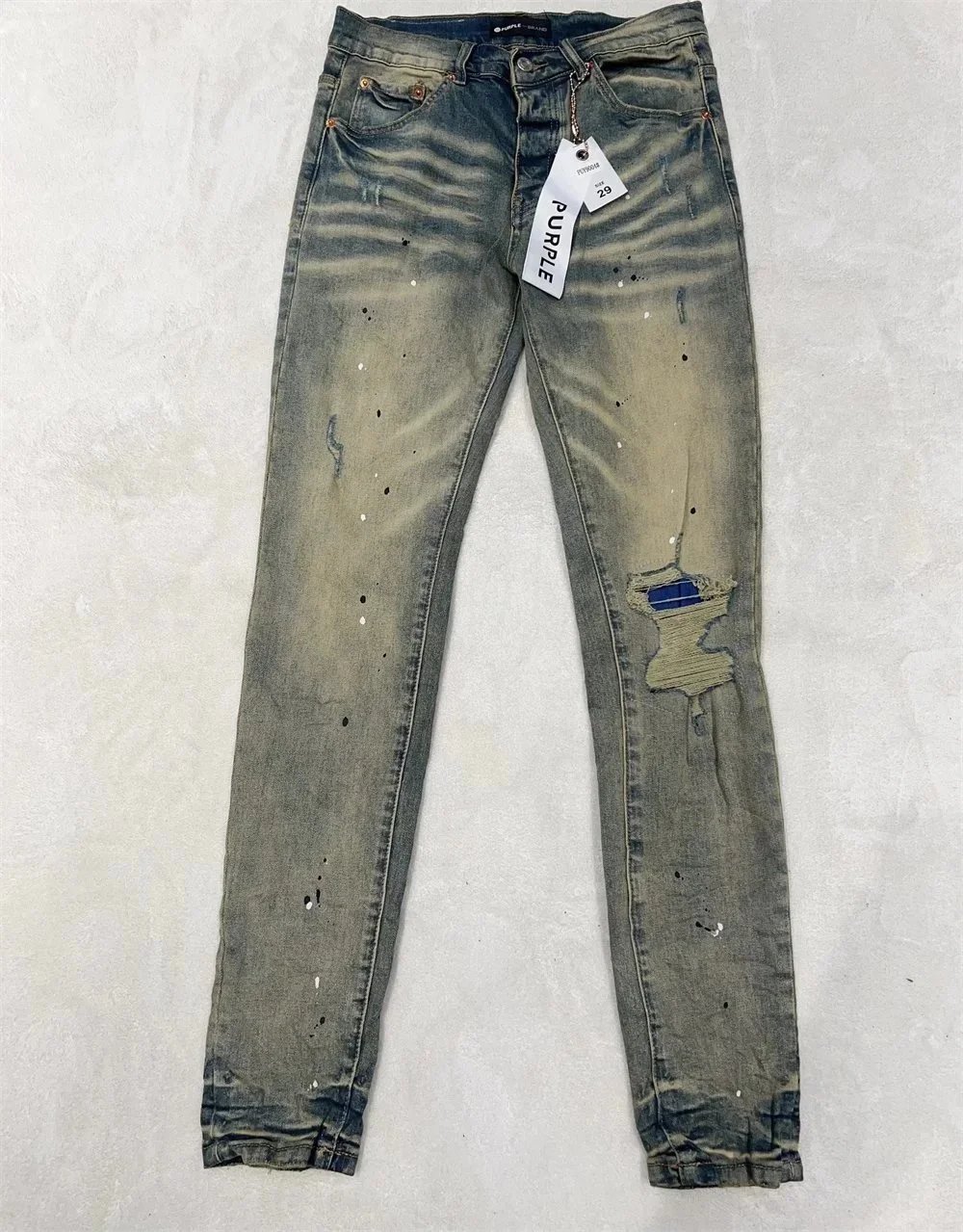 Philipp Plein Metallic Silver Distressed Skinny Jeans - 36