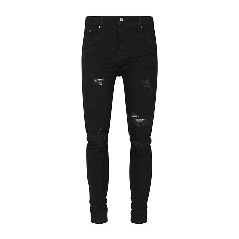 Philipp Plein Metallic Silver Distressed Skinny Jeans - 24