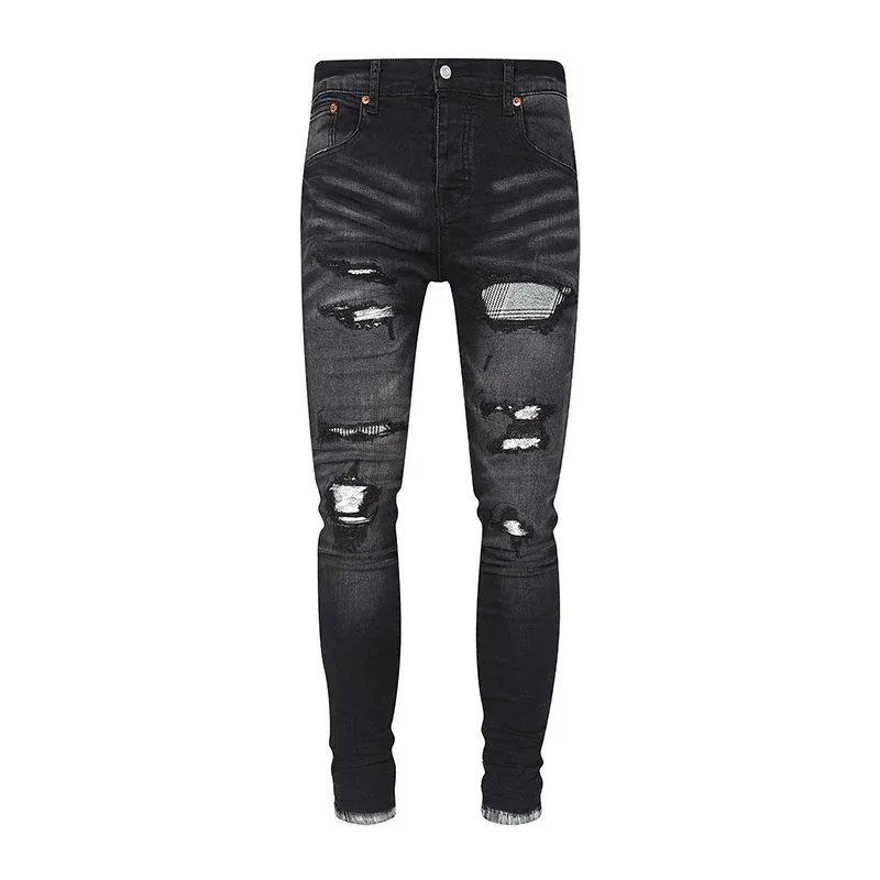 Philipp Plein Metallic Silver Distressed Skinny Jeans - 22