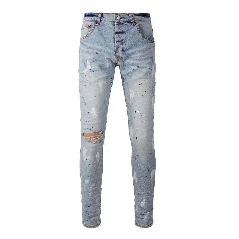 Philipp Plein Metallic Silver Distressed Skinny Jeans - 29
