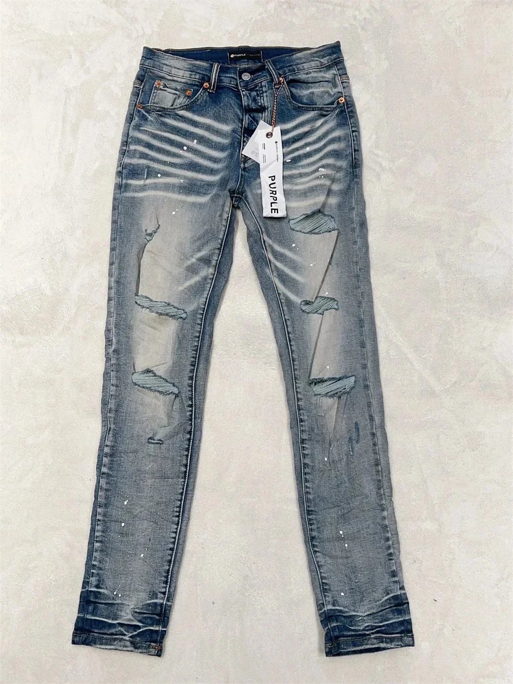Philipp Plein Metallic Silver Distressed Skinny Jeans - 37