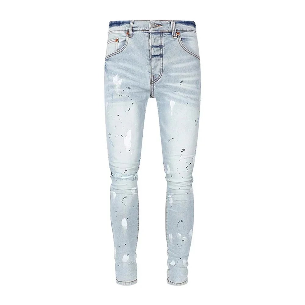 Philipp Plein Metallic Silver Distressed Skinny Jeans - 25