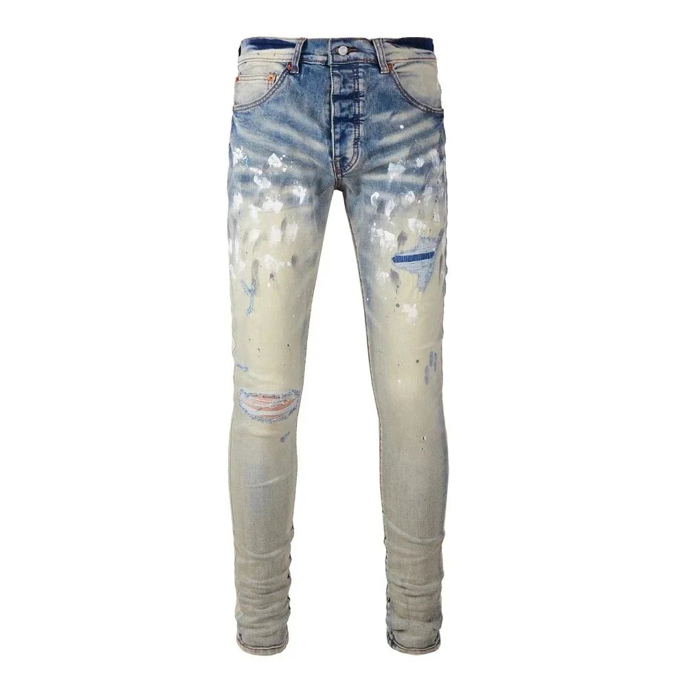 Philipp Plein Metallic Silver Distressed Skinny Jeans - 28