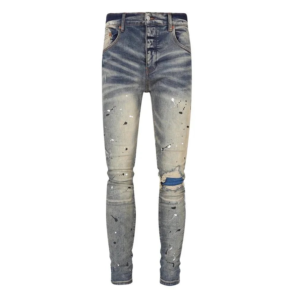 Philipp Plein Metallic Silver Distressed Skinny Jeans - 33