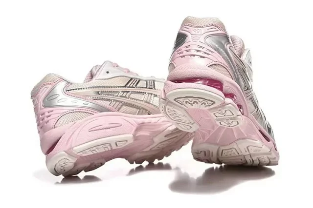 ASICS retro mesh running sneakers with metallic overlays product detail image 2