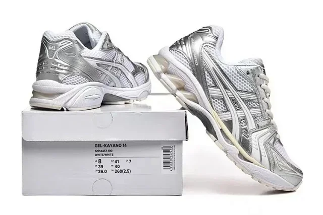 ASICS retro mesh running sneakers with metallic overlays product detail image 3