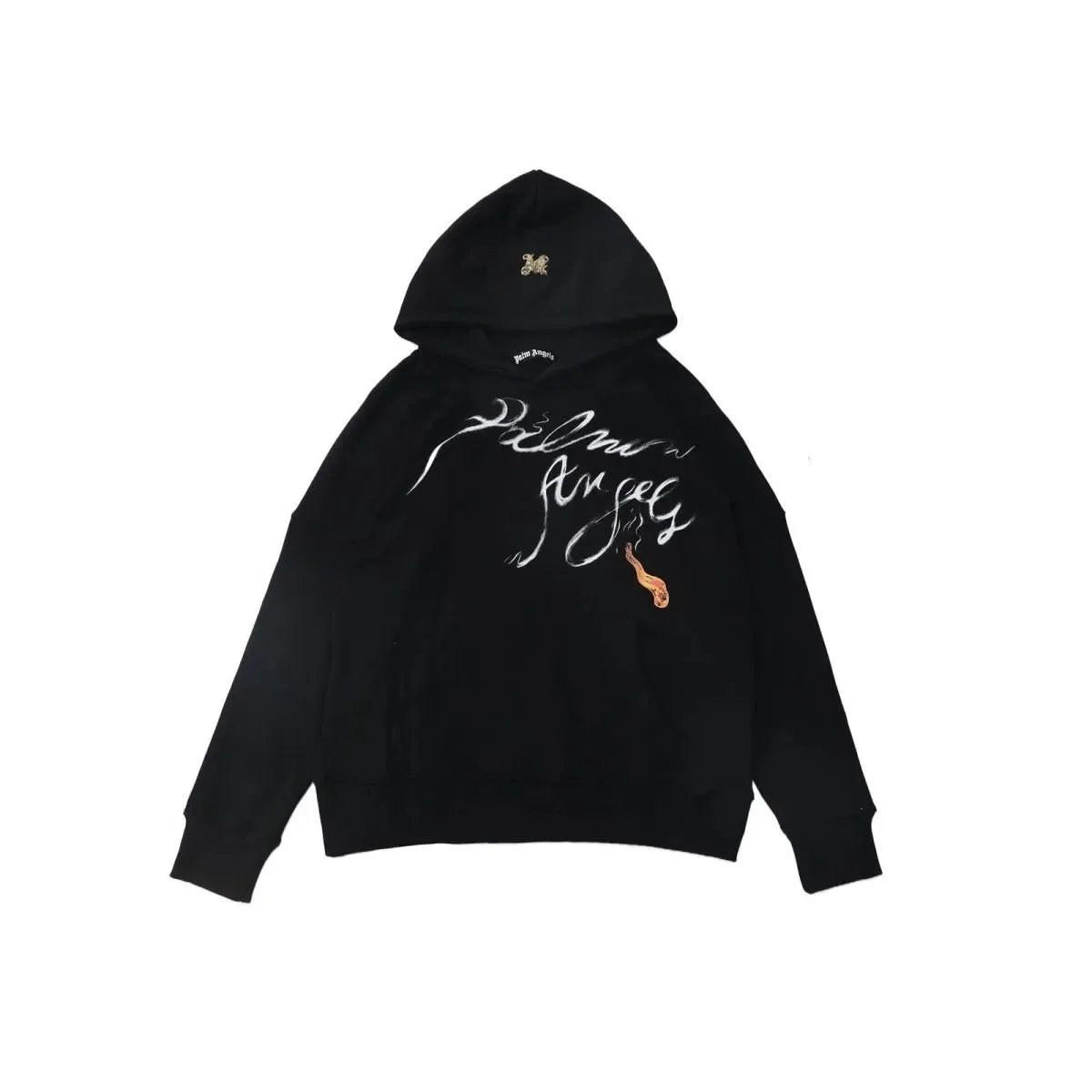 Palm Angels Script Logo Hoodie White - 6