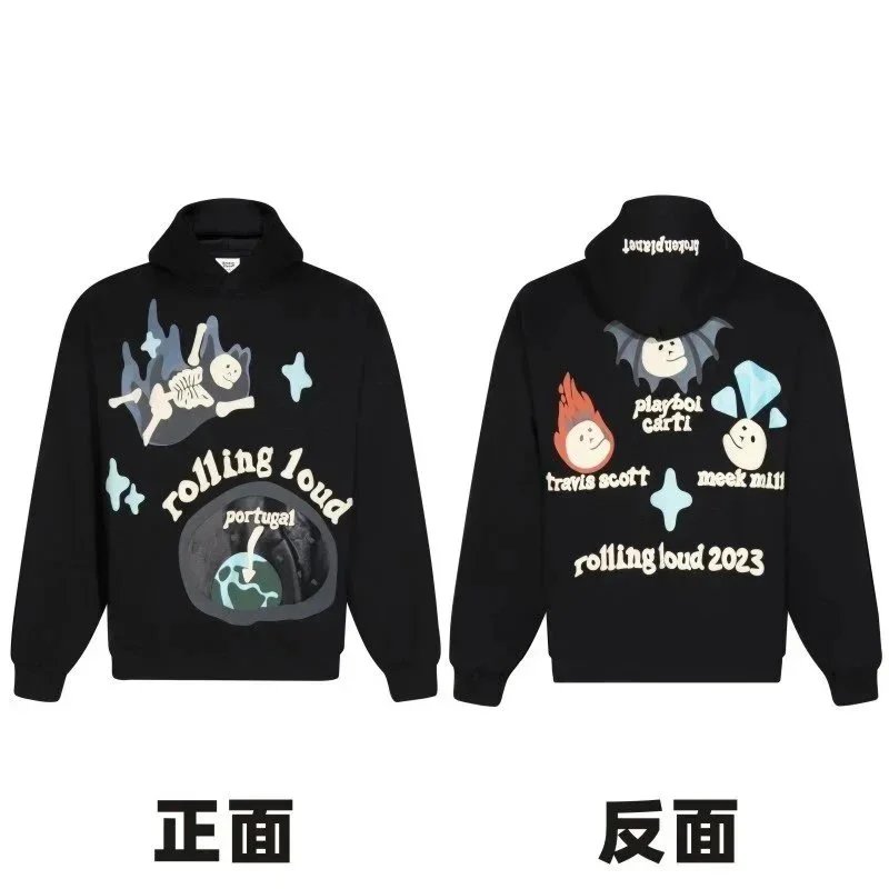 American Letter Retro Foam Print Hoodie photo 2