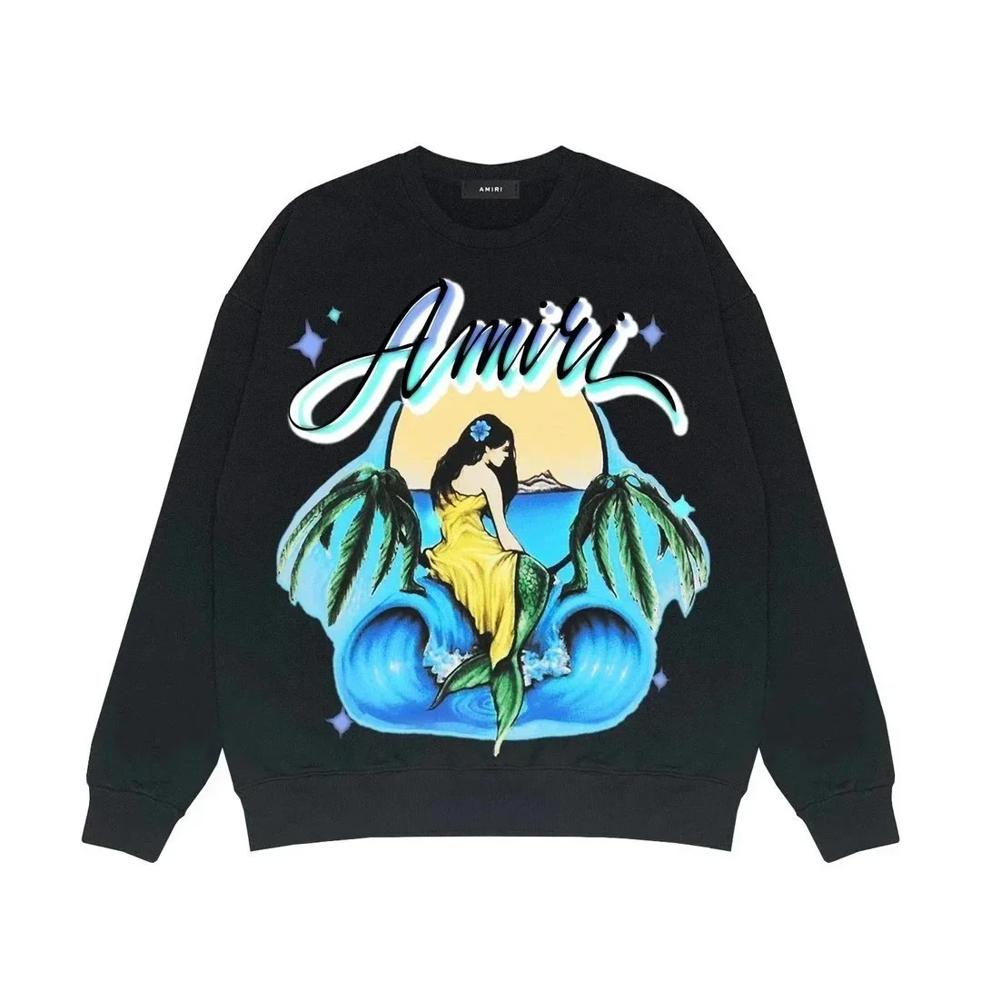 AMIRI Mermaid Graphic Crew Neck Sweatshirt