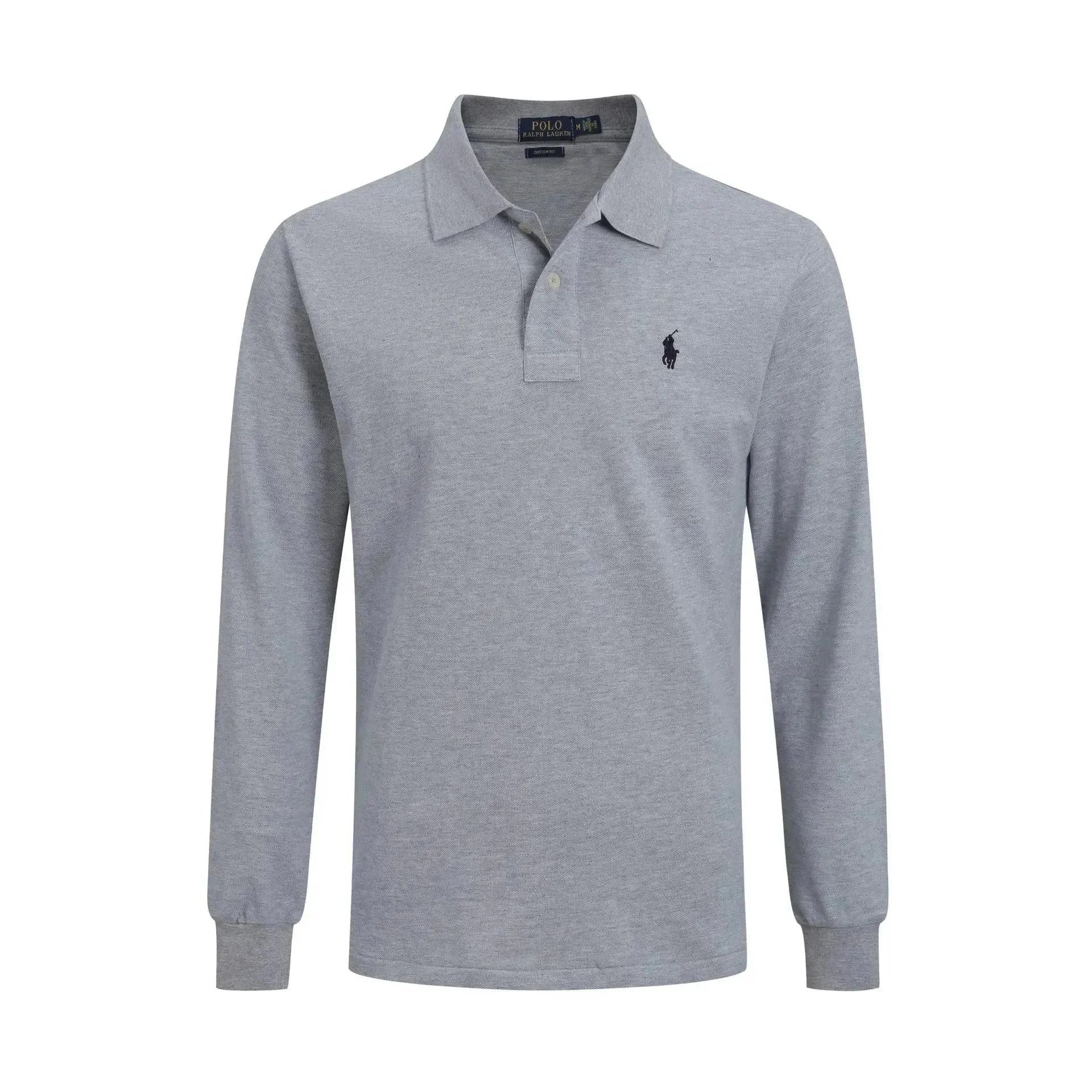 Polo Ralph Lauren Grey Long Sleeve Polo Shirt Grey