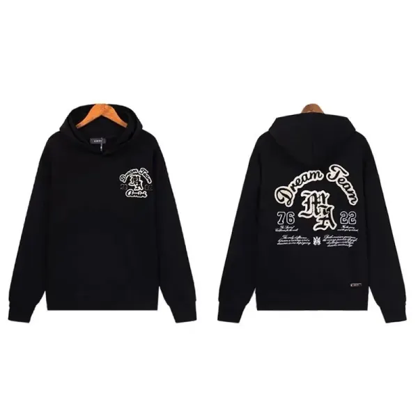 Amiri Logo Embroidered Black Hoodie - 34