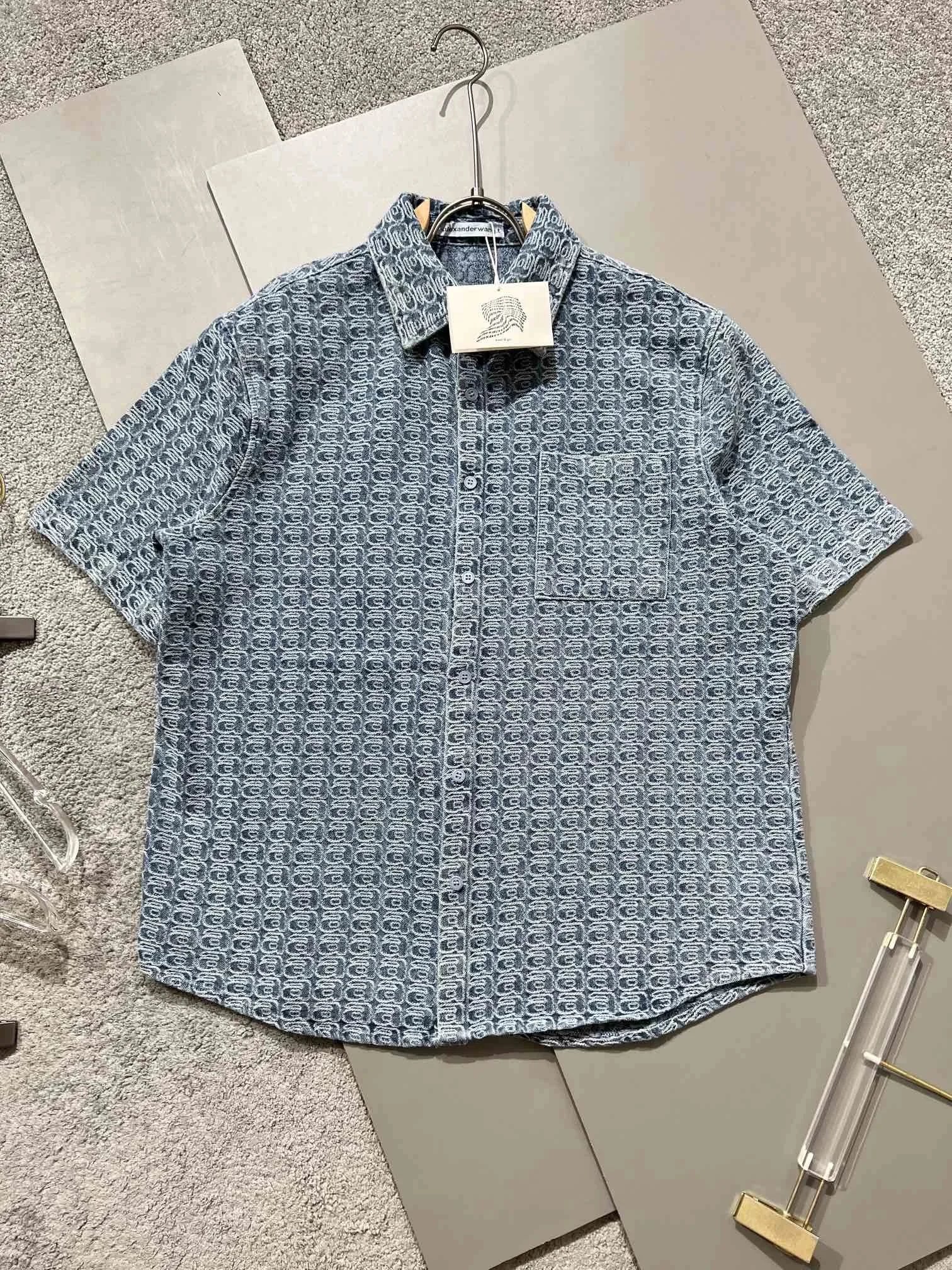 Alexander Wang Short-Sleeve Patterned Shirt Blue - 11