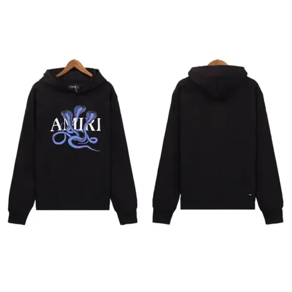 Amiri Logo Embroidered Black Hoodie - 45
