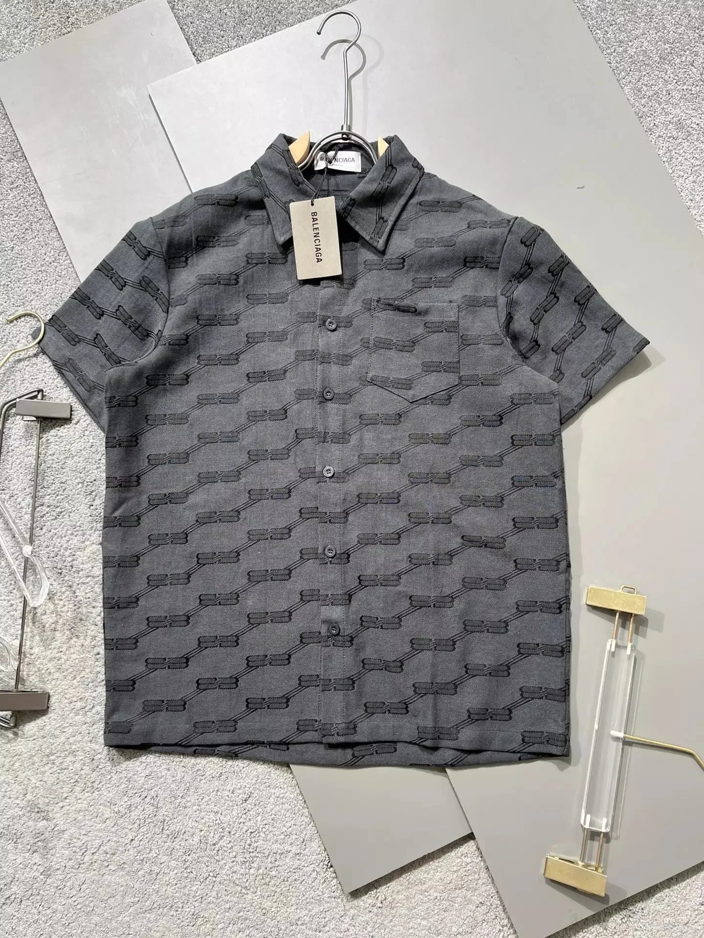 Alexander Wang Short-Sleeve Patterned Shirt Blue - 12