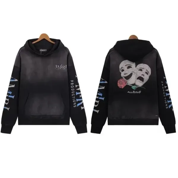 Amiri Logo Embroidered Black Hoodie - 9