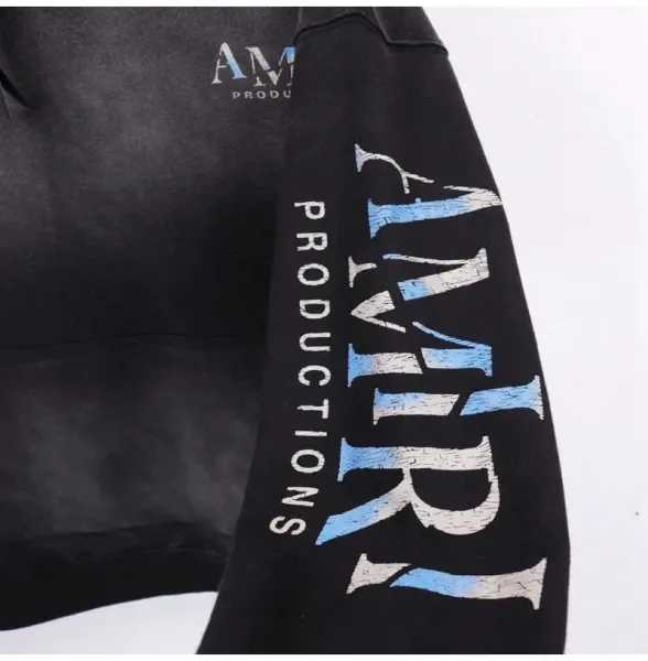 Amiri Logo Embroidered Black Hoodie - 14