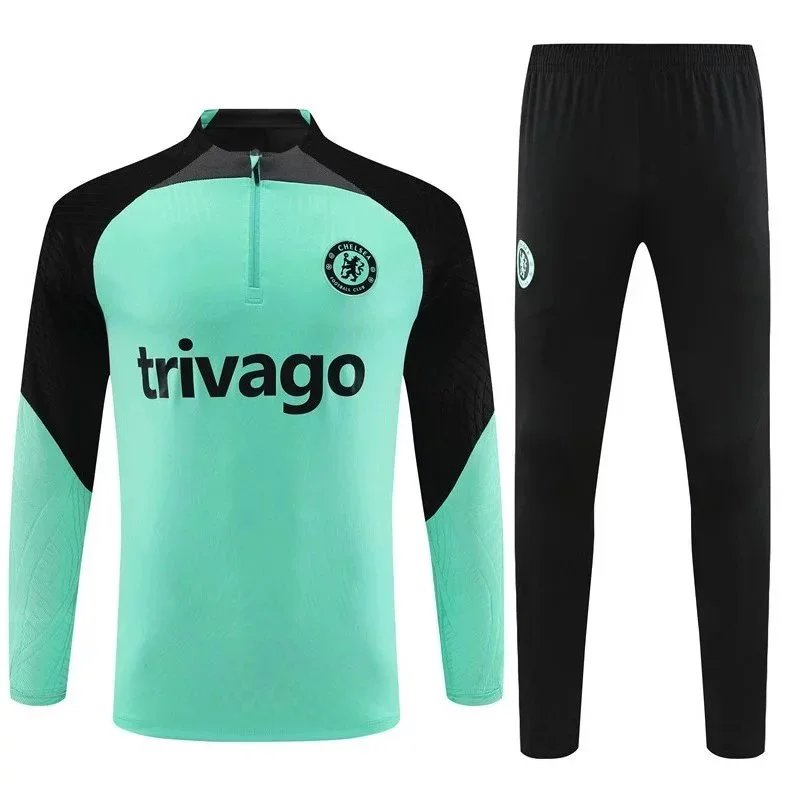 Design Performance Tracksuit Set White/Black with Light Blue Accents Activewear - 42