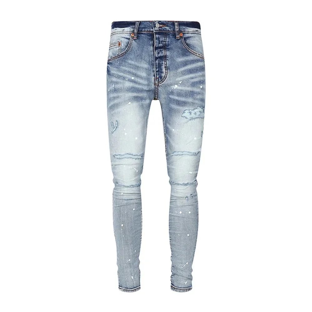 Philipp Plein Metallic Silver Distressed Skinny Jeans - 26